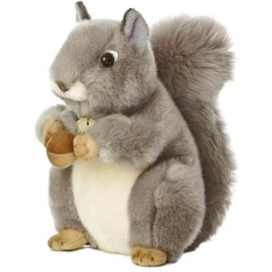 Aurora Miyoni Scoiattolo Grigio 25,5 cm Orsacchiotto Morbido Peluche Giocattolo Imbottito Animale Regalo NUOVO - Foto 1 di 2