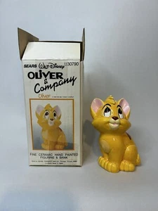 Vintage 80er Jahre Disney Japan Oliver & Company Keramik Orange Katze Münze Bank Figur - Bild 1 von 8