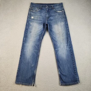 Levi's Jeans Mens 33x32 Blue Relaxed 569 THRASHED Loose Baggy FADED Modern Denim - Picture 1 of 21