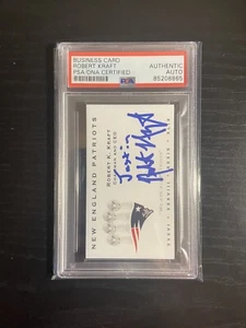 ROBERT KRAFT SIGNED BUSINESS CARD PSA/DNA AUTOGRAPH NEW ENGLAND PATRIOTS RARE - Picture 1 of 5