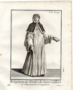 18th / Nun of the Order of Saint Gilbert of Simprigham in England - Picture 1 of 1