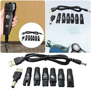 Adaptador cargador recortadora de pelo 7 piezas cable de alimentación 5 V USB de repuesto para afeitadoras - Imagen 1 de 9
