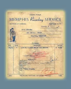 Jan 1954 Elvis Presley Memphis Recording Service Sun Studios Receipt 8x10 Photo - Picture 1 of 1