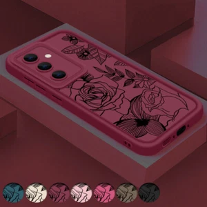 For Samsung S24 S25 Ultra S23 FE S22 A56 A16 A15 Silicone Flower Soft Case Cover - Picture 1 of 22