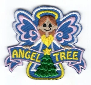 ANGEL TREE Iron On Patch Christmas Holiday Charity  - Picture 1 of 1