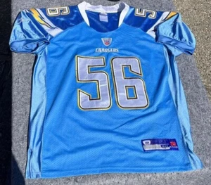OFFICIAL JERSEY MERRIMAN #56 REBOOK Size 48 Chargers, Sewn Stitched Sewn Nice - Picture 1 of 15