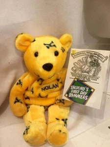 NOLAN RYAN Baseball Hall Fame star 1st Day teddy Bear doll 1999 angles / rangers - Imagen 1 de 3