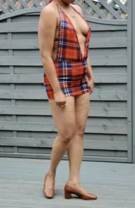 Tartan Micro Minikleid Damen superweich kurz hochtailliert kariert Kleider - Bild 1 von 12