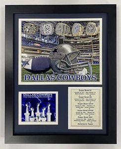 Dallas Cowboys Super Bowl Championship Rings Collectible | Framed Photo Collage - Picture 1 of 12