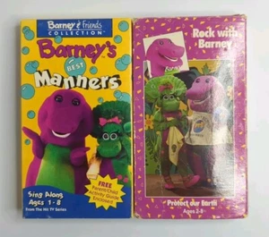 Barney - Rock With Barney (VHS, 1991) & Barney's Best Manners (VHS, 1992) VTG - Picture 1 of 7