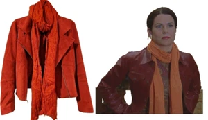 Vintage Express Suede Jacket Women MED Burnout Red Y2K Lorelai Gilmore Girls ALT - Picture 1 of 13