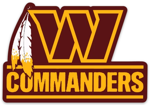 Washington Commanders Name Logo Type W/ Feathers Die-Cut MAGNET Cover
