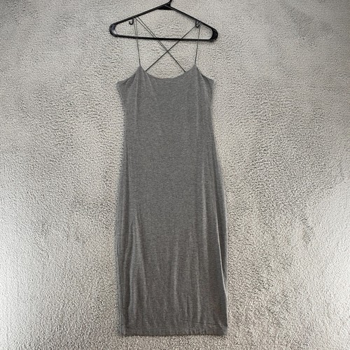 T Alexander Wang Abito Midi Donna Maglia Media Elasticizzata Minimalista Capsula Grigio