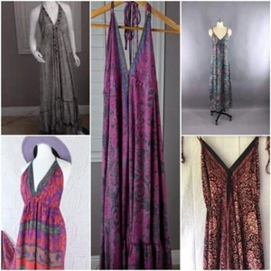 Wholesale LOt of 10 PC Indian Women Dress Free Size Women Maxi Assorted Silk - Picture 1 of 12