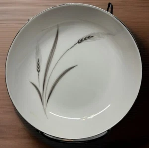 6 Vintage Mikasa SEPTEMBER SONG Fruit Sauce Bowls 5 7/8" Silver Trim Wheat Stalk - Picture 1 of 5