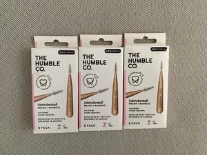 3 x Humble Brush Natural Pink Bamboo Interdental Brush Size 0 - 0.40mm 8 Pack