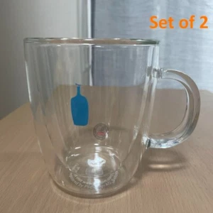 Blue Bottle Coffee X BODUM DOUBLE WALL GLASS Set of 2 Handmade JP NEW - Picture 1 of 4