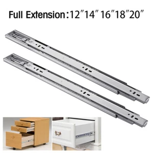 10"-22" Soft Close Full Extension Drawer Slides Ball Bearing Side or Rear Mount - Picture 1 of 15