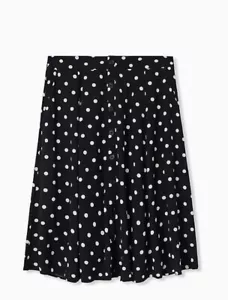 Torrid Black & White Polka Dot Challis Button Midi Skirt Size 0 12 large NWT - Picture 1 of 3