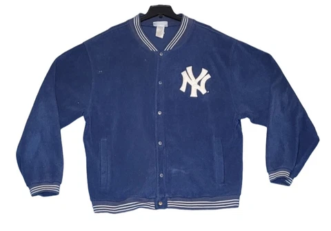 Adidas New York Yankees Jacket Coat Size 2XL/3XL Navy Fleece Vintage Read Cover