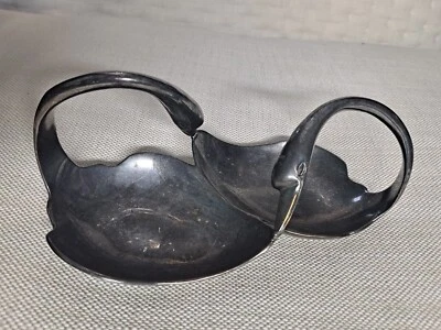 Vintage Silver-plate Double Swan Candy Dish Royal Limited 9" by 4" Made in India - Image 1 of 4