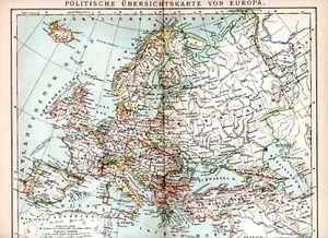 Europa - Politische Übersicht +Historische Landkarte von 1895+ Deutsches Reich - Bild 1 von 3