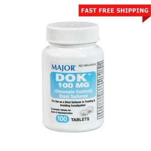 Major Docusate Sodium 100mg Crush Tablets Stool Softener Constipation Relief8/25 - Picture 1 of 1