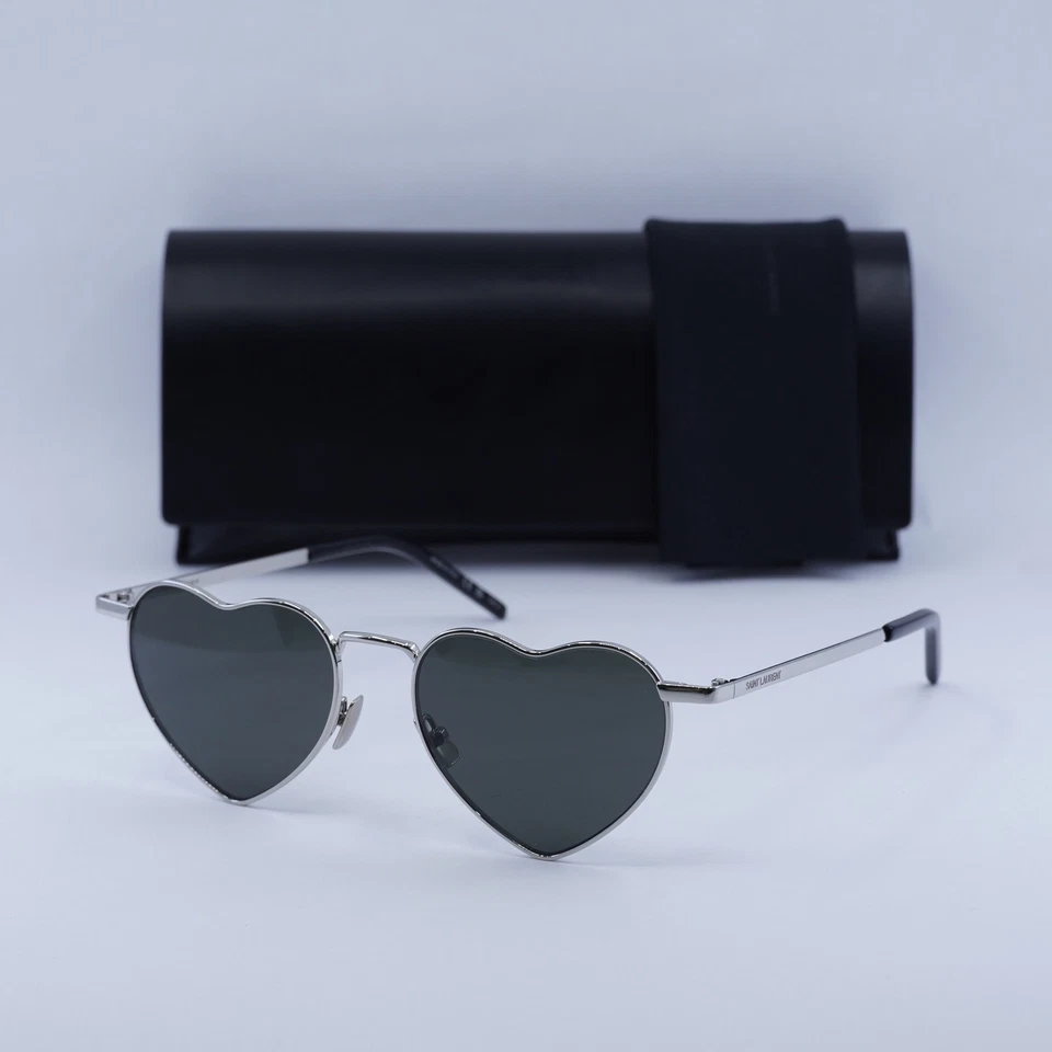 Sunglasses Saint Laurent Authentic SL 301 Loulou 001 Silver Grey