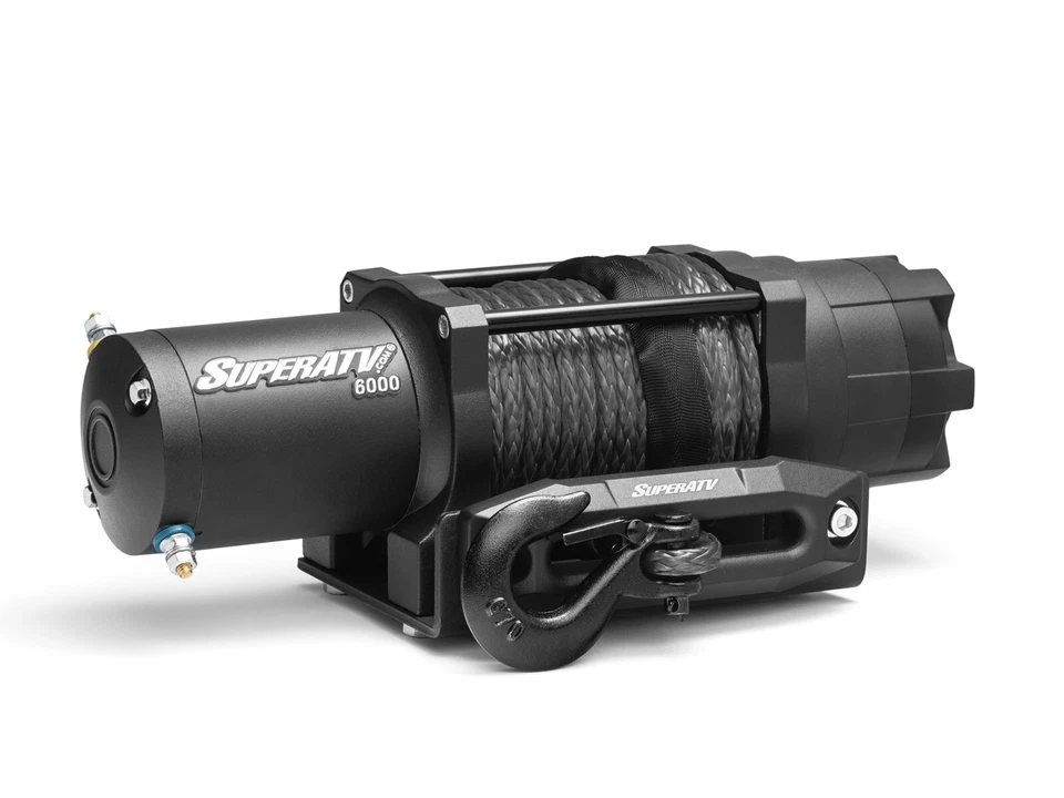 SuperATV Heavy-Duty 6000 Lb. Synthetic Rope ATV UTV Winch - With Wireless Remote - Image 1 of 4