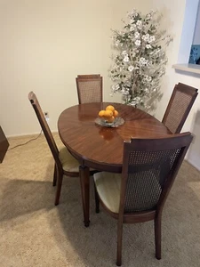 American of Martinsville Vintage Mid Century Walnut Dining Set - Picture 1 of 14