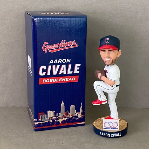 New in Box MLB Cleveland Guardians Aaron Civale Bobblehead Baseball Memorabilia Cover