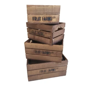 ESSCHERT DESIGN Wooden Storage Crates - Set of 4 - Picture 1 of 1