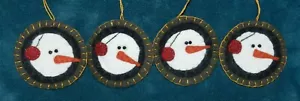 4er SET VINTAGE HANDGEFERTIGTE SCHNEEMANN KOPFSCHMUCK! - Bild 1 von 1