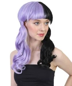 Adult Purple Black Curly Wig for Cosplay Melanie Party Costume US Stock HW-1075A - Picture 1 of 9