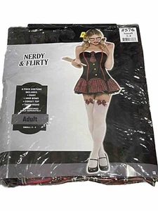 Nerdy & Flirty Adult Small 6 piece Costume Amscan Halloween Plaid NEW - Picture 1 of 5