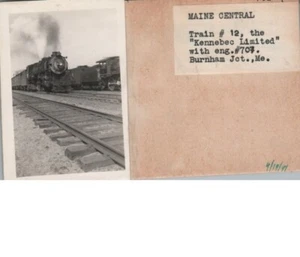 Maine Central Railway Kennebec Limited Train 12 Photo On Index Card 3.5 x 2.5 - Picture 1 of 2