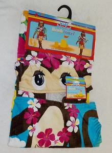 Toalla de playa con capucha para niños Northpoint NUEVA 24"" X 48"" 100% algodón multicolor mono - Imagen 1 de 12