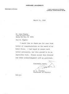 Sheldon L. Glashow - TLS 1980 (Premio Nobel 1979) - Imagen 1 de 1