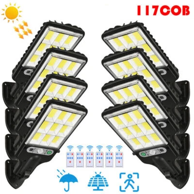 LED Solarleuchte mit PIR Bewegungsmelder Außen Lampe Fluter LED Strahler Licht - Bild 1 von 4