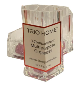 3 Compartment Multipurpose Organizer with Pink Glitter - Picture 1 of 4