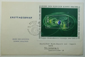 1964-65 FDC Germany International Year of the Quiet Sun Magnetosphere S/S SC 746 - Picture 1 of 2