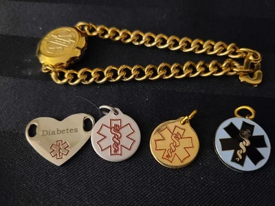 Diabetic Jewelry Charms Bracelet Diabetes Alert Bracelet Medical Alert Women Men - Image 1 of 2