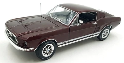 Auto World 1/18 Scale AMM1309/06 - 1967 Ford Mustang GT 2+2 - Burgundy - Image 1 of 4