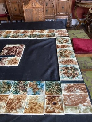 Chimenea victoriana ecléctica envolvente - verde azulado, chocolate y crema Harmony Foto 1 de 4