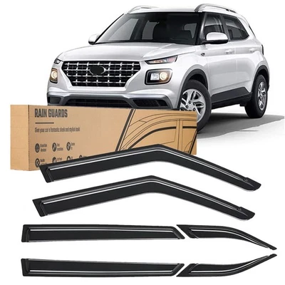 Juego de 6 viseras de ventana protectores de lluvia deflectores de viento para Hyundai Venue 2020-2025 Foto 1 de 4