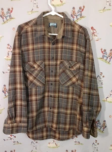 🐑 Vintage Fieldmaster Wool Blend Flannel Shirt Mens Size Large Button Up - Picture 1 of 11