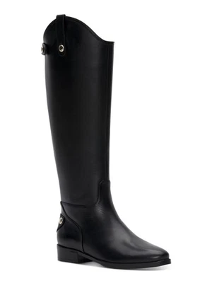 INC Womens Black Pull Tabs Snap Aleah Toe Stacked Heel Leather Riding Boot 7.5 M - Image 1 of 4