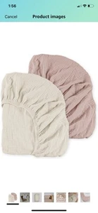 Musselin Mini Kinderbettlaken, 2er Pack für Baby Junge und Mädchen, weich atmungsaktiv dehnbar... - Bild 1 von 4