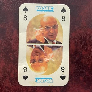1975 Monty Gum KOJAK Set 8 EIGHT OF SPADES POKER CARD Insert TELLY SAVALAS VG-EX - Picture 1 of 2