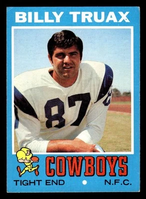 1971 TOPPS BILLY TRUAX 152 VG FOOTBALL DALLAS COWBOYS - Image 1 of 2